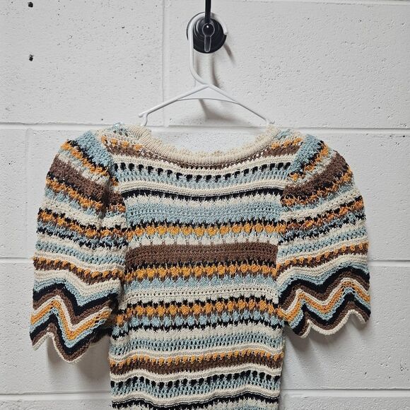 Zara LONG STRIPED KNIT DRESS - Picture 5 of 5